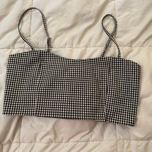 BRANDY MELVILLE Black Gingham Austen Top